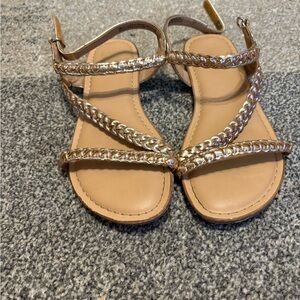 Gold Braided Strap Sandals girls